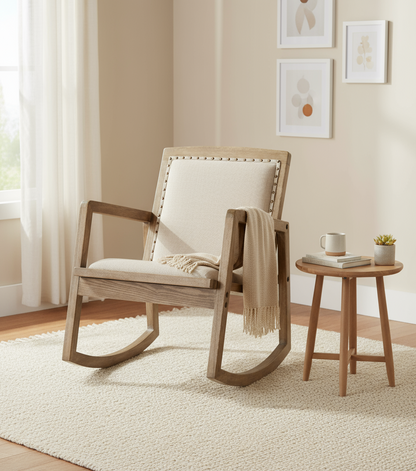 Rocking Armchair - Oak/Linen