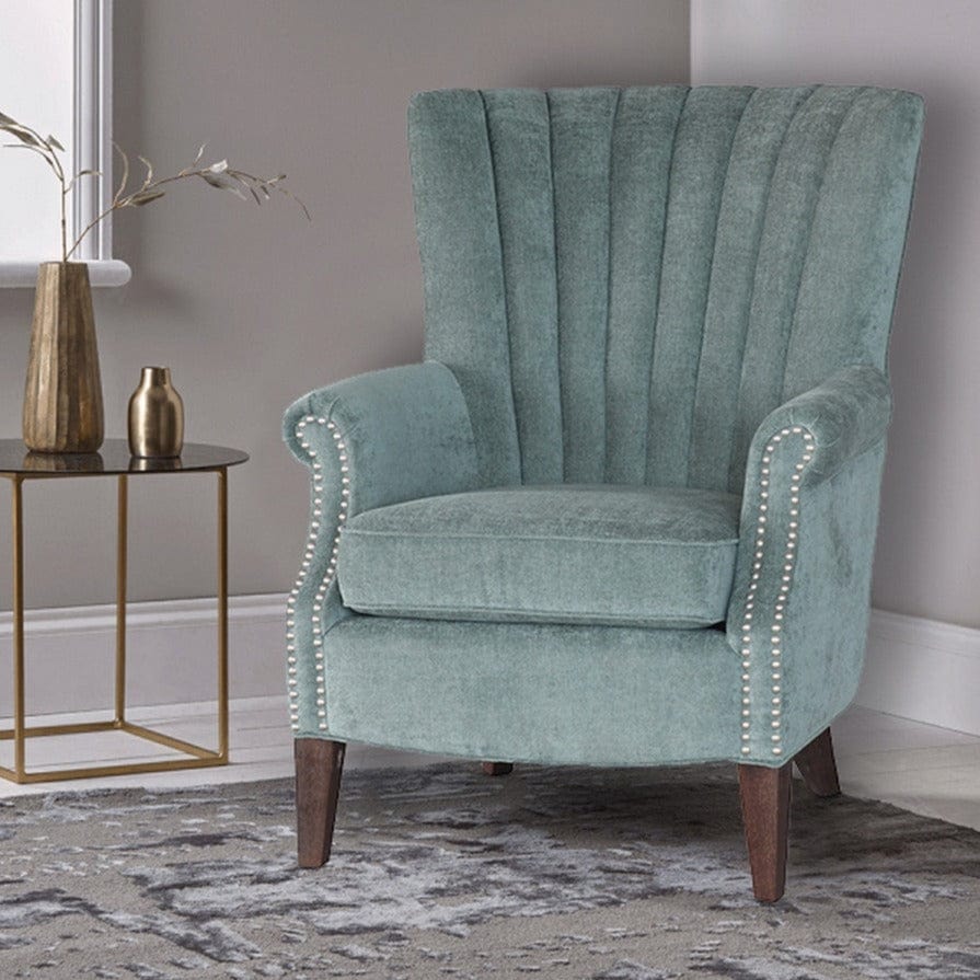 BroDeals Arm Chairs, Recliners & Sleeper Chairs Wingback Armchair - Teal Blue