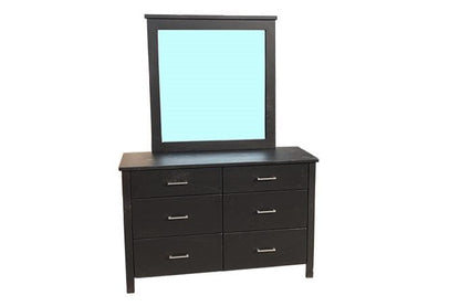 BroDeals Bedroom Furniture Sets Tina Black Dresser with Mirror