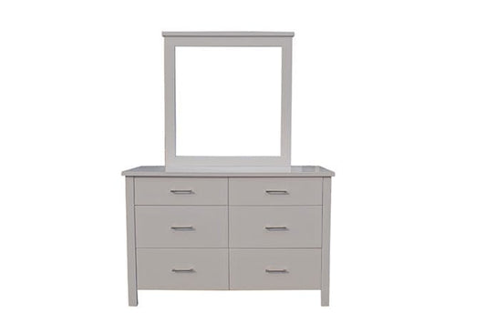BroDeals Bedroom Furniture Sets Tina White Dresser with Mirror