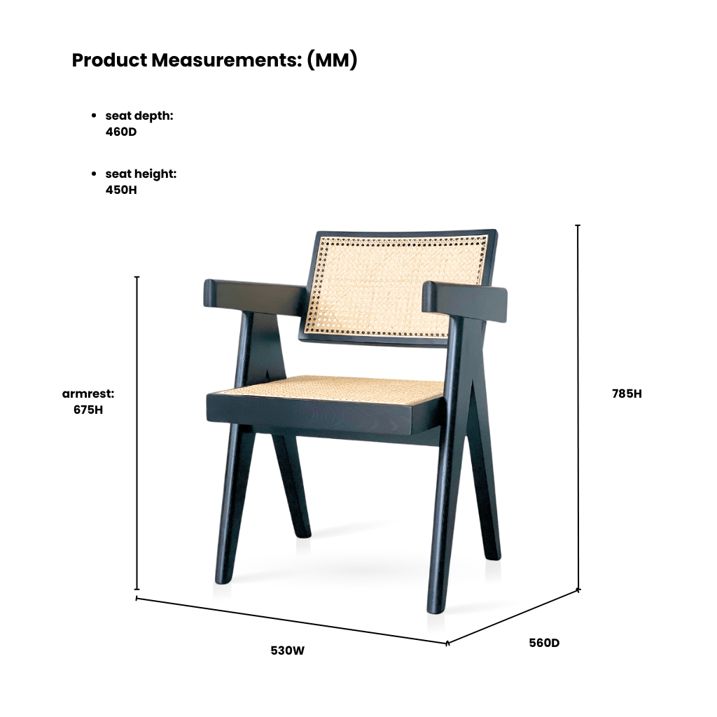 BroDeals Dining Chair Liverpool Rattan Armchair | Dining Chair - Black