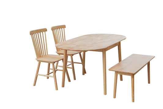 BroDeals Kitchen & Dining Furniture Sets Orlando Drop Leaf Dining Table with Bench & Chairs