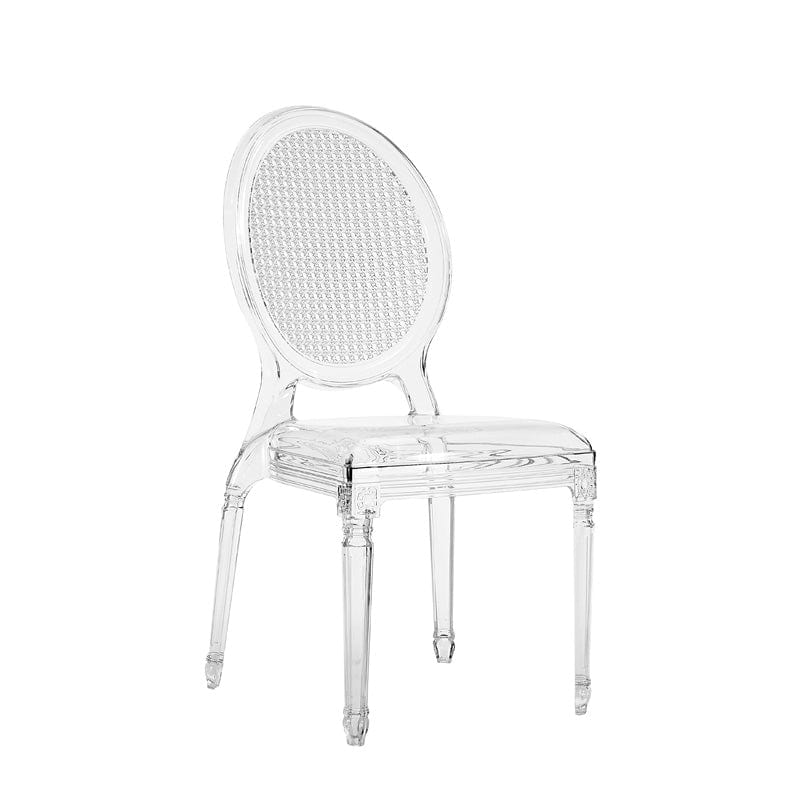 BroDeals Kitchen & Dining Room Chairs 1 Chair Clear Balloon Back Dining Chair Indoor/Outdoor