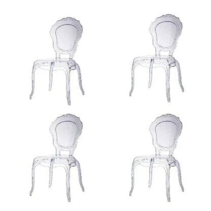 BroDeals Kitchen & Dining Room Chairs 4 Chairs Clear Louis Dining Chair Indoor/Outdoor