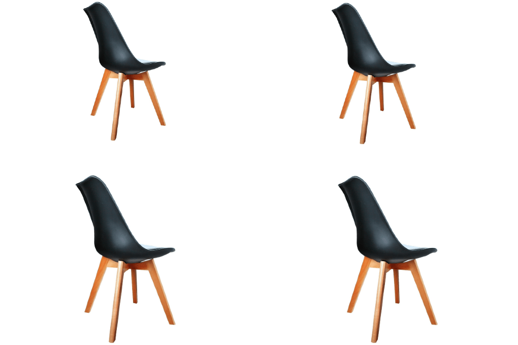BroDeals Kitchen & Dining Room Chairs Sonia Chair Set of 4-Black