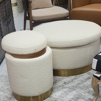 BroDeals Ottomans Boucle Ottoman With Storage