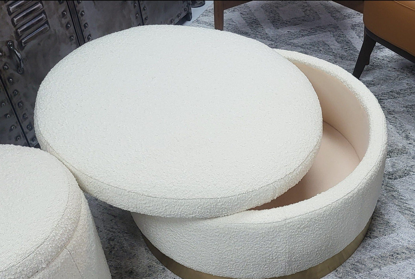 BroDeals Ottomans Boucle Ottoman With Storage