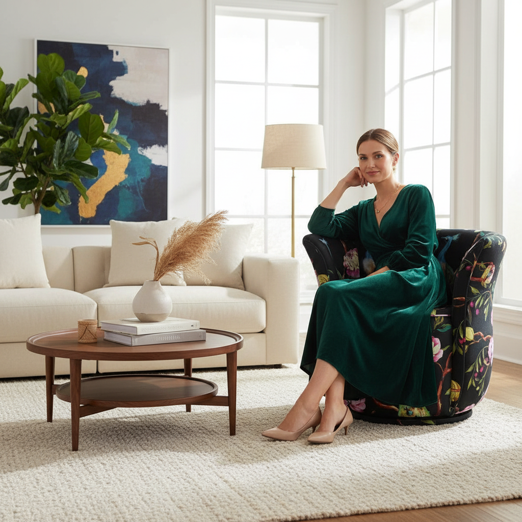 Peacock Tub Swivel Chair