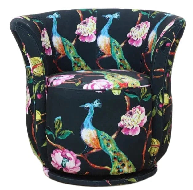 BroDeals Swivel Chair Peacock Tub Swivel Chair