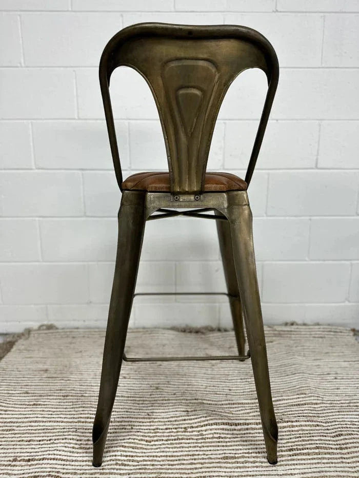 BroDeals Table & Bar Stools Mid Century Leather Barstool