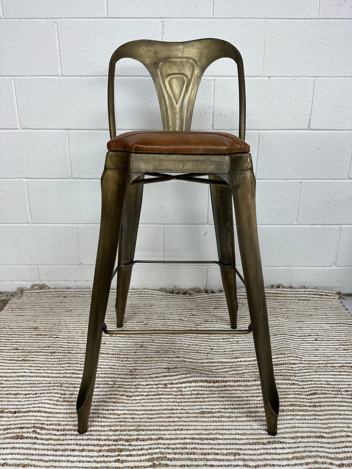 BroDeals Table & Bar Stools Mid Century Leather Barstool