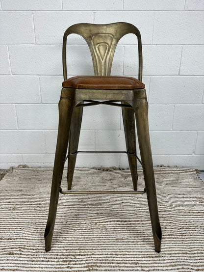 BroDeals Table & Bar Stools Mid Century Leather Barstool
