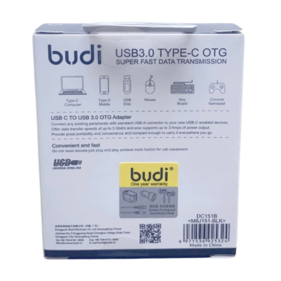 Budi USB 3.0 Type-C OTG Adapter DC151B