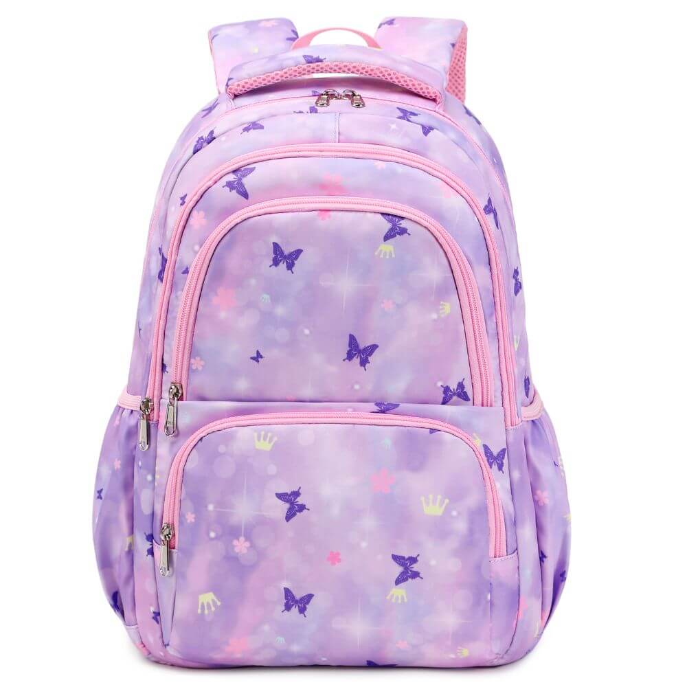 Purple & Pink School Bag for Girls & Kids Backpack | Butterfly