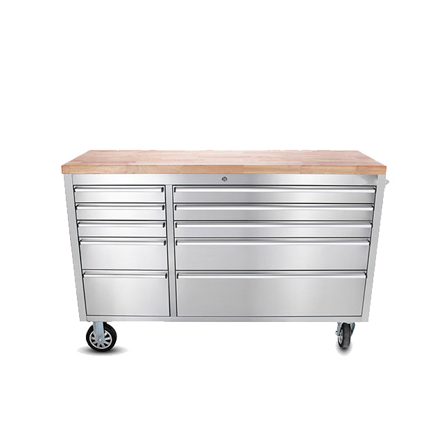 55 inch Stainless Steel 10 Drawer Work Bench tool chest Tool Box Chest Cabinet