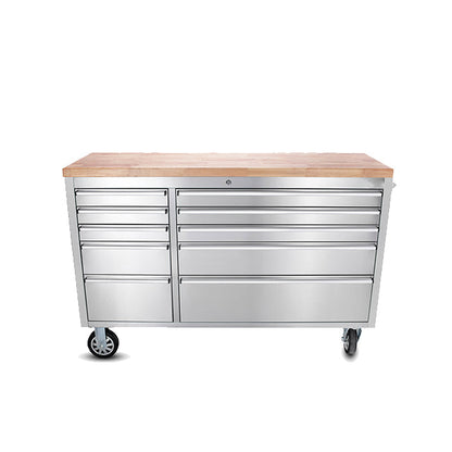 55 inch Stainless Steel 10 Drawer Work Bench tool chest Tool Box Chest Cabinet