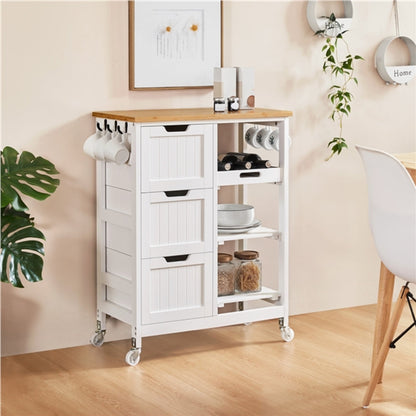 Kitchen Island with Wheels Kitchen Storage Serving Cart