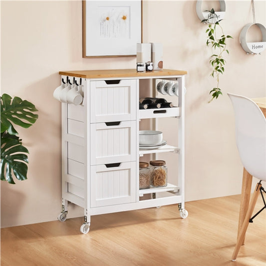 Kitchen Island with Wheels Kitchen Storage Serving Cart