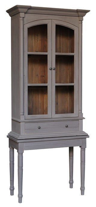 Online8 Secretary's Cabinet Antique Grey Old Pine Cabinets & Storage