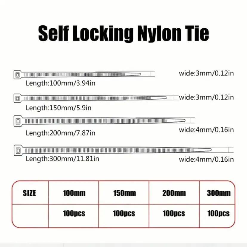 Cable Ties (available in 4 sizes)