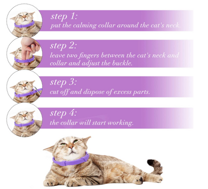 Cat Adjustable Calming Collar, Reduce Anxiety for Pets