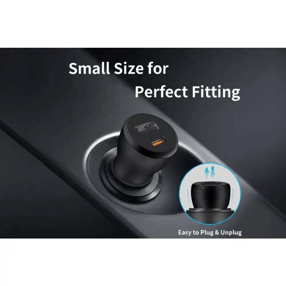 Car Charger Type-C and USB Fast Charging Mobile Adapter