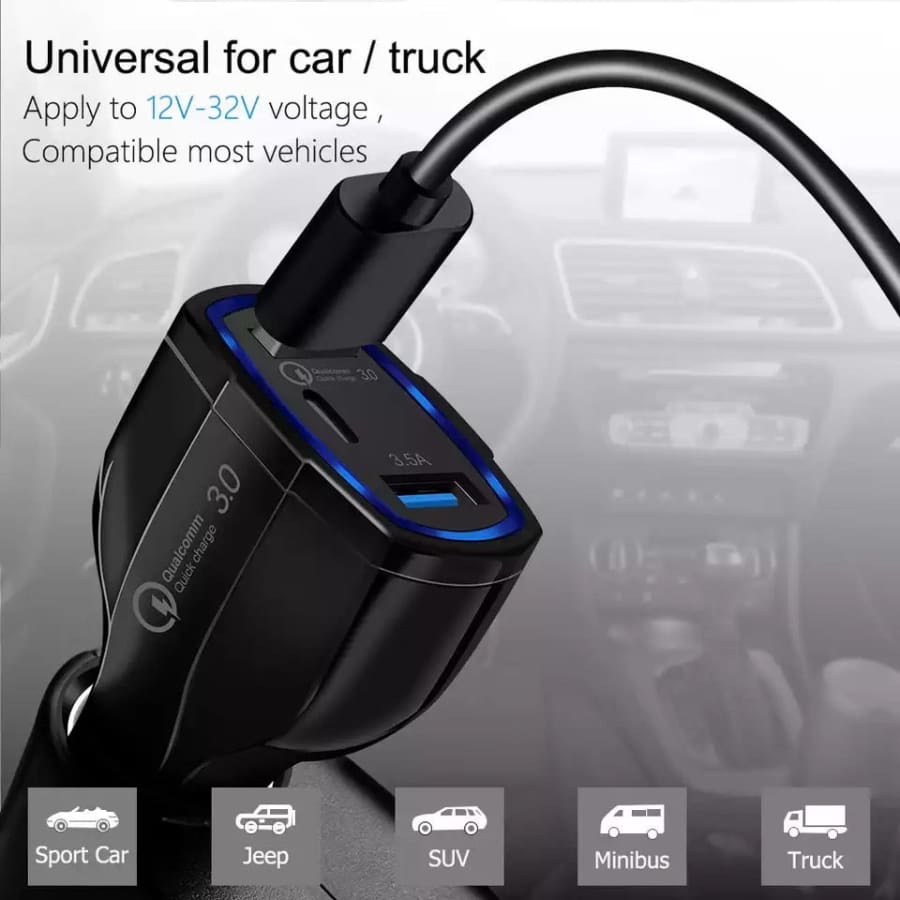 Car Charger (USB & Type C)