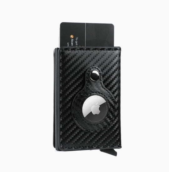 Slim Smart Slide Leather Wallet AirTag Compatible RFID Blocking