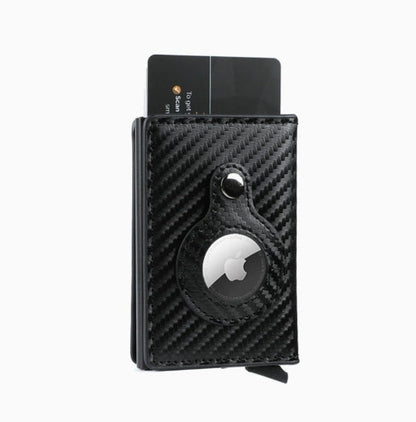 Slim Smart Slide Leather Wallet AirTag Compatible RFID Blocking