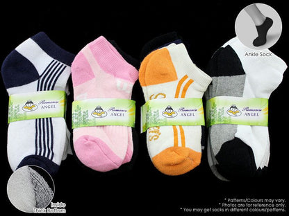 Kids' Ankle Socks Cushion Socks- (60 Pairs) 2-4 Years Bulk Sale