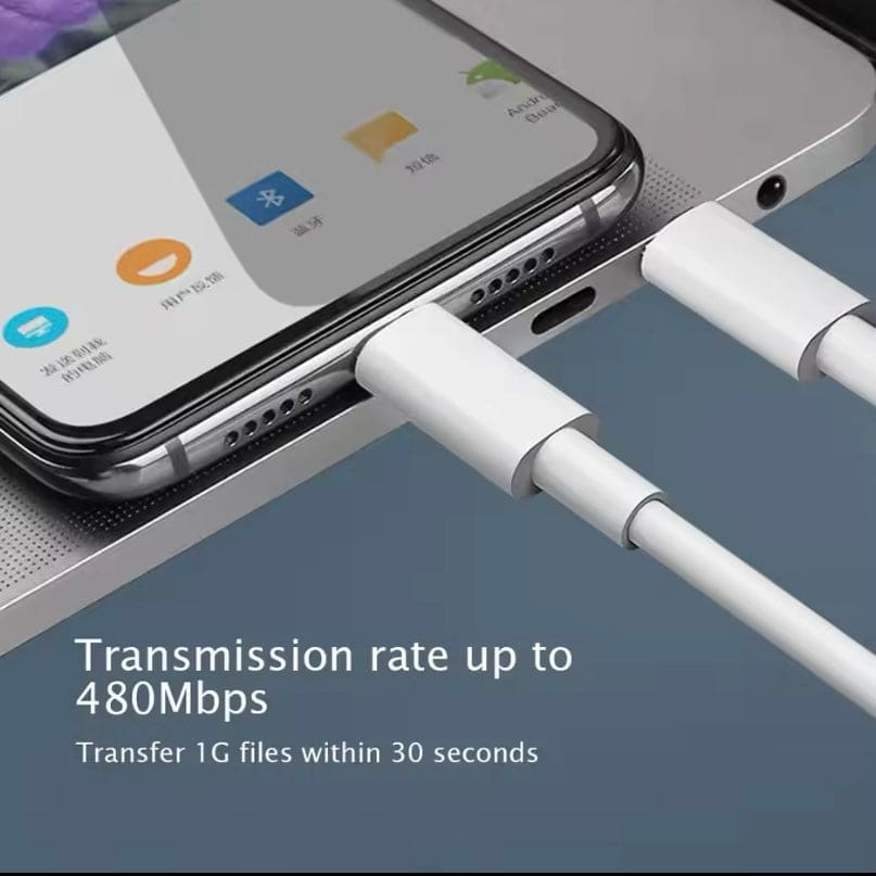 Charger Cable For Samsung Devices - Type C to Type C (1m) (White)