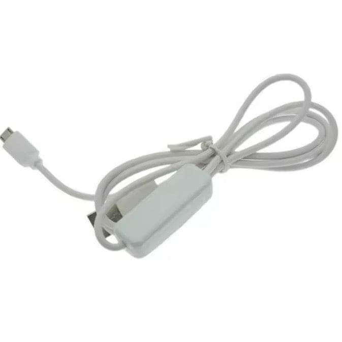 Charger Cable With Switch (USB to Micro USB) - 1m (White)