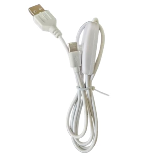 Charger Cable With Switch (USB to Type C) - 1m (White)