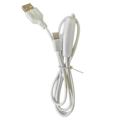 Charger Cable With Switch (USB to Type C) - 1m (White)