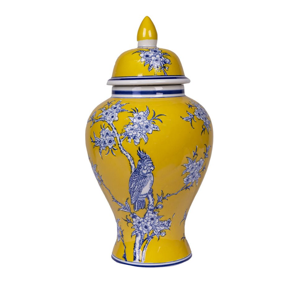 Chelsea Bird & Flower Ginger Jar - Large at online8 furniture store Auckland