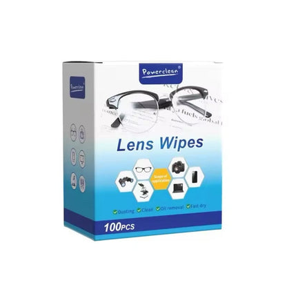 Cleaning Wipes for Glasses, Camera Lenses & Screens (Pack of 100)