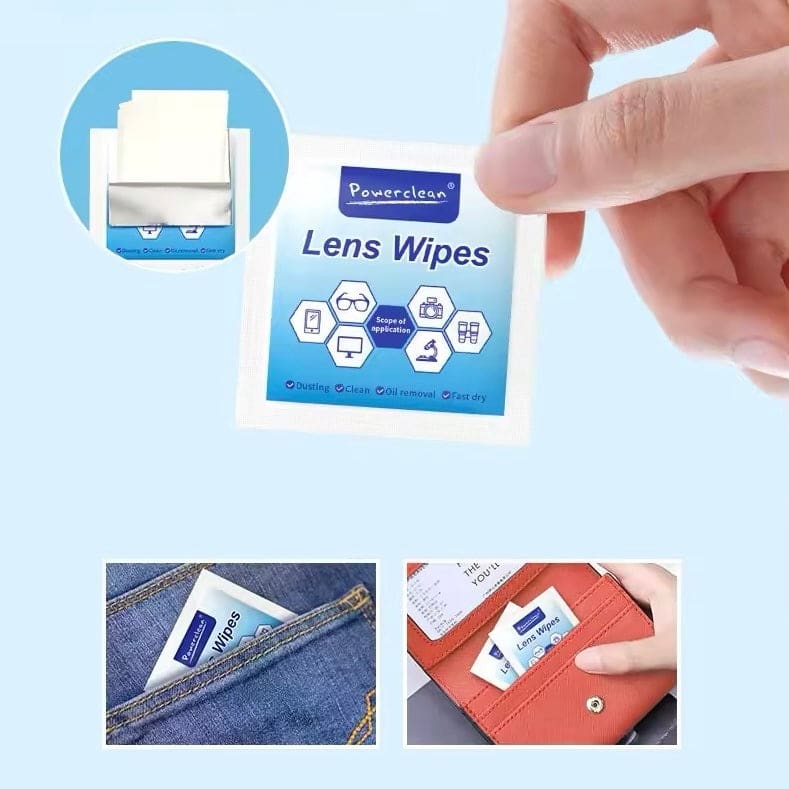 Cleaning Wipes for Glasses, Camera Lenses & Screens (Pack of 100)