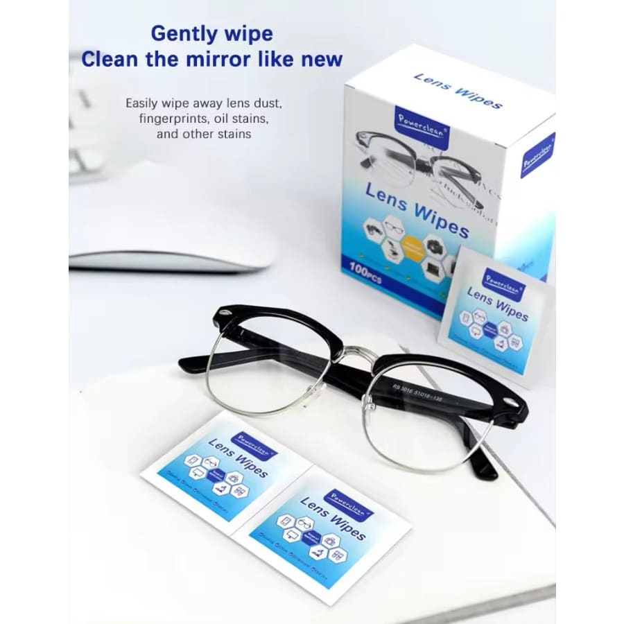 Cleaning Wipes for Glasses, Camera Lenses & Screens (Pack of 100)