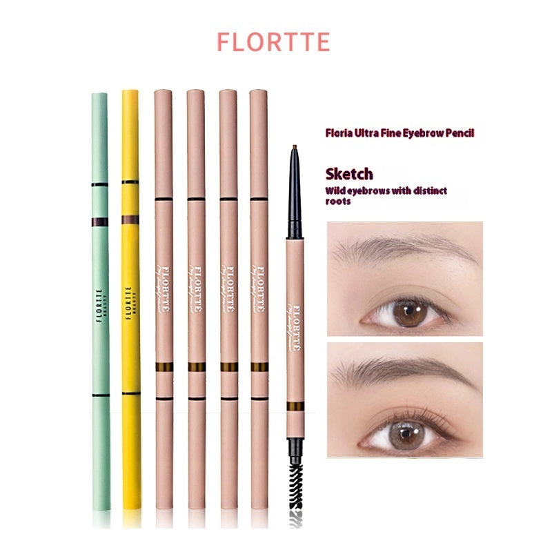 FLORTTE Rotating Double-Ended Eyebrow Pencil with Brush