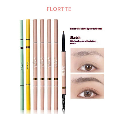 FLORTTE Rotating Double-Ended Eyebrow Pencil with Brush