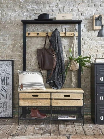 Online8 Coat Stand with Coat Hooks and Shoe Rack Coat & Hat Racks