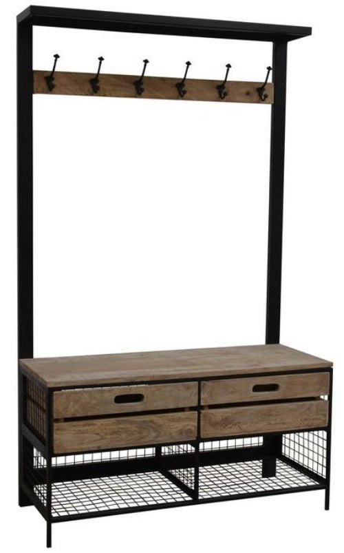 Online8 Coat Stand with Coat Hooks and Shoe Rack Coat & Hat Racks