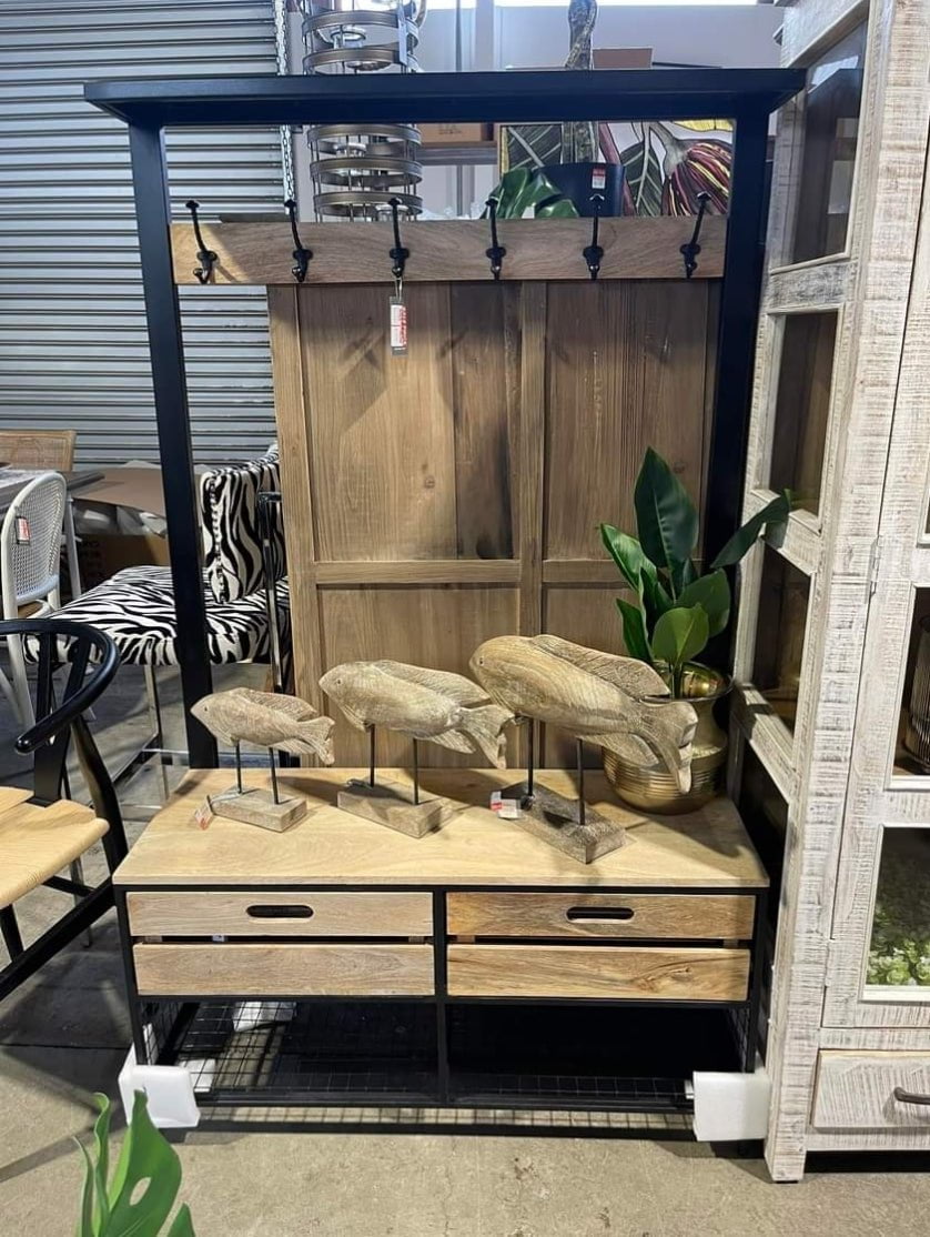 Online8 Coat Stand with Coat Hooks and Shoe Rack Coat & Hat Racks