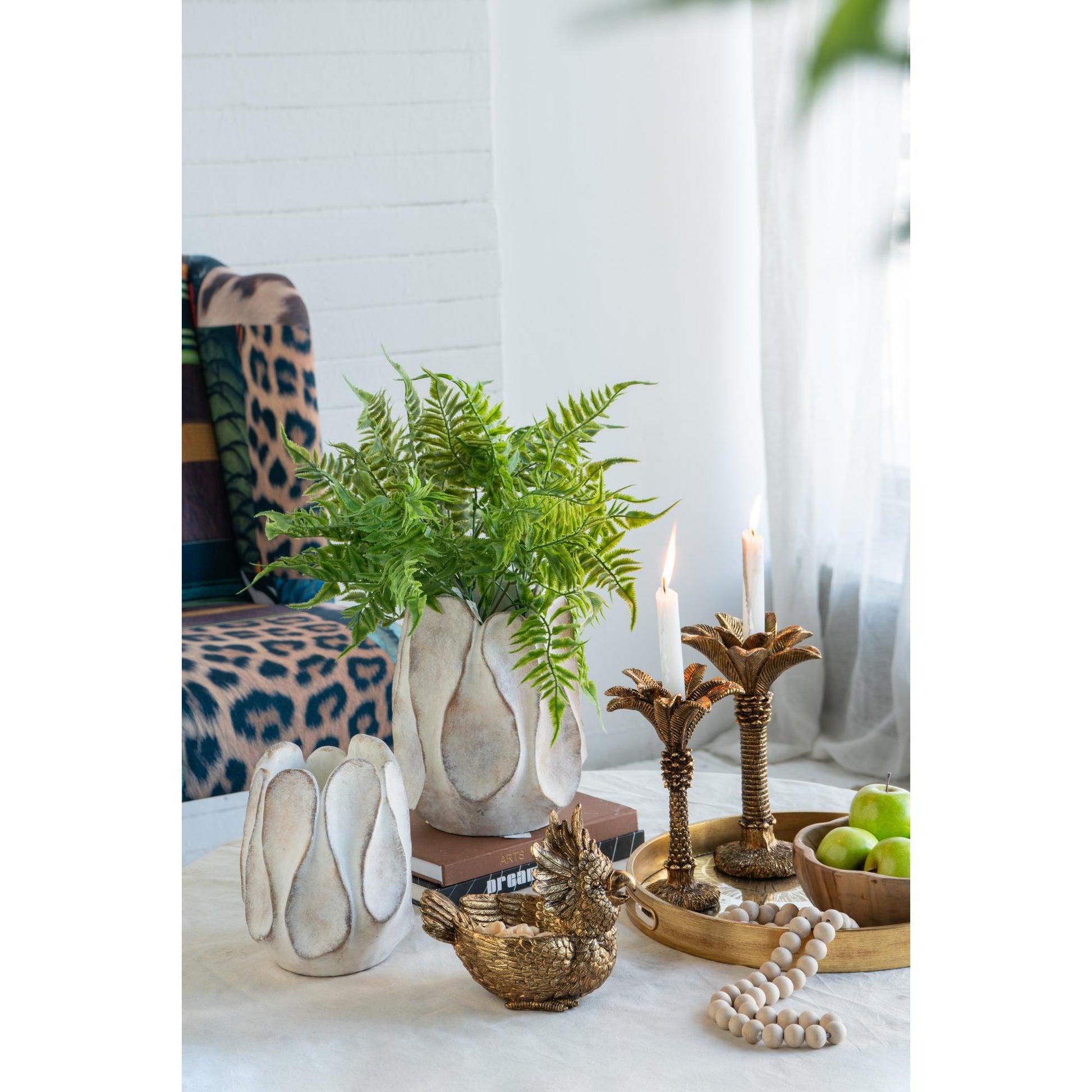 Coconut Palm Taper Holder at online8 furniture store Auckland