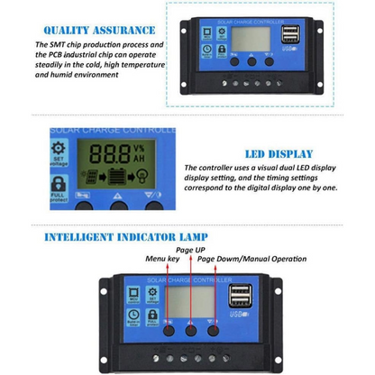30A Solar Panel Regulator Charge Controller & Timer