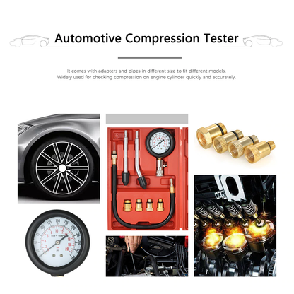Compression Tester Auto Petrol Gas Engine Cylinder Tester