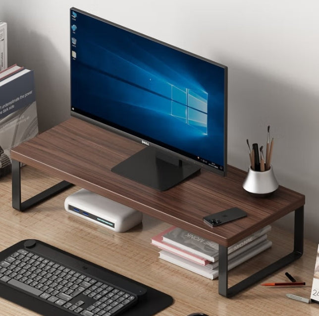 Office Computer Monitor Riser with Desktop Keyboard Organizer