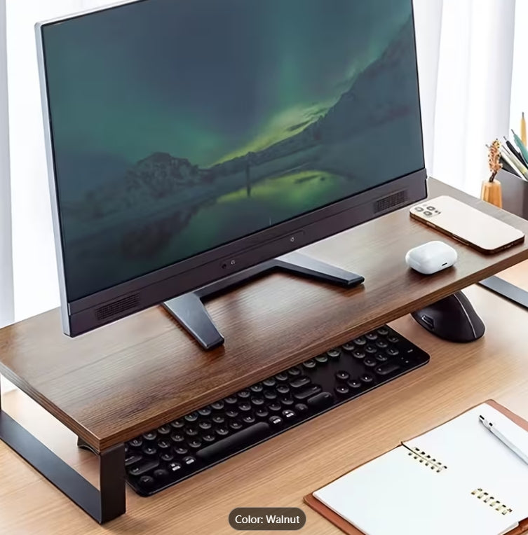 Office Computer Monitor Riser with Desktop Keyboard Organizer