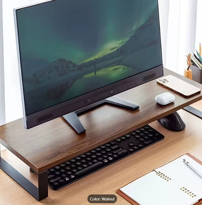 Office Computer Monitor Riser with Desktop Keyboard Organizer