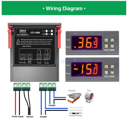 Temperature Controller 110-230V Controller Heating / Cooling